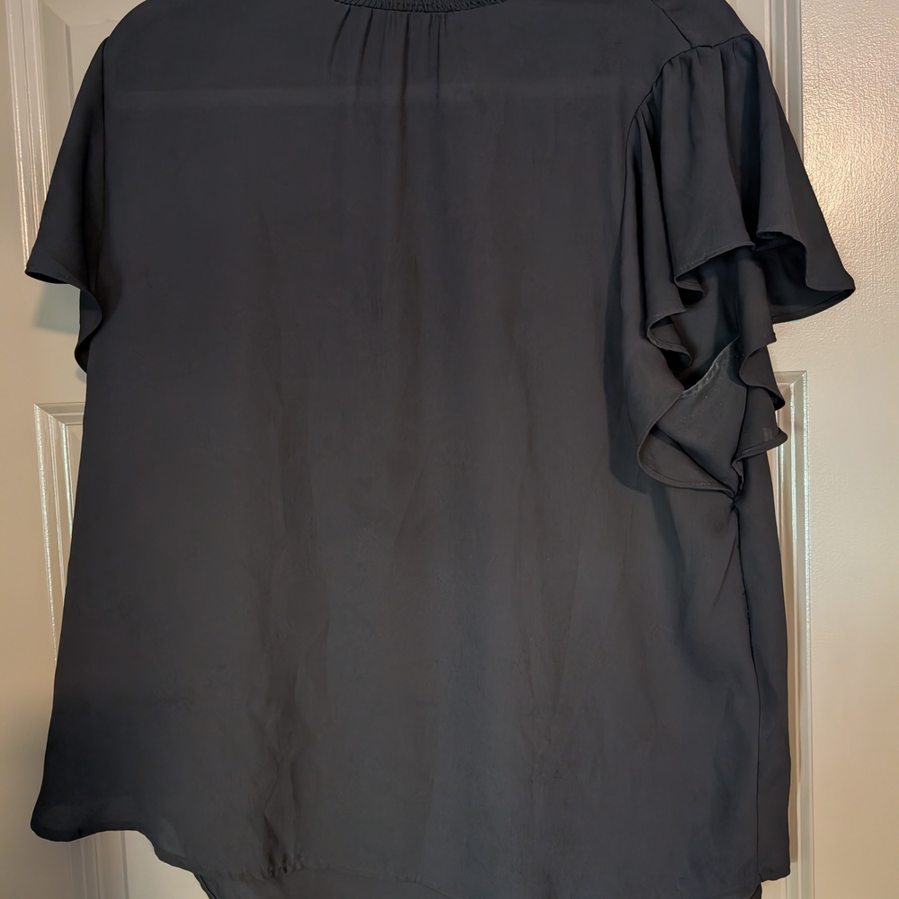 Apt. 9 Black Ruffle Sleeve Blouse